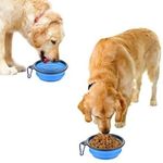 Latex hordozható etető és itató tál kutyáknak (350ml) kék fotó