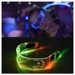 Átlátszó party szemüveg váltakozó színű, villogó LED világítással fotó