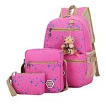 Iskolatáska szett 3 db (hátizsák, oldaltáska, kozmetikai-neszesszer táska), rózsaszín fotó