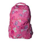 Nagyméretű hátizsák, iskolatáska, 4 cipzáras rekesz, pink, nyuszis minta fotó