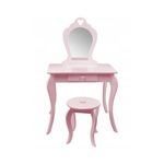 Gyermek kozmetikai fésülködő asztal + zsámoly - rózsaszín fotó