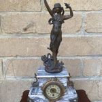 Amtik , márványházas , női szobros kandalló óra fotó