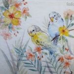Állat, madár, hullámos papagáj 2., dekor szalvéta fotó