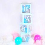 Baby ballon box, dekorációs díszdoboz - kék fotó