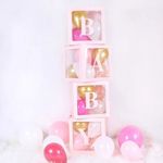 Baby ballon box, dekorációs díszdoboz - rózsazsín fotó