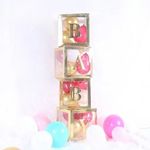 Baby ballon box, dekorációs díszdoboz - arany fotó