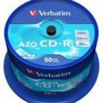 CD-R lemez, Crystal bevonat, AZO, 700MB, 52x, 50 db, hengeren VERBATIM "DataLife Plus" fotó