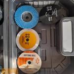 Új Akkumulátoros mini Sarokcsiszoló Flex 2x Akkú 48V +korongok fotó