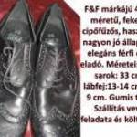 47-es, fekete, használt, F&F márkás, férfi cipő eladó fotó