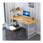 Íróasztal, számítógépasztal, polccal - barna fotó