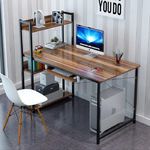 Íróasztal, számítógépasztal, polccal - sötétbarna fotó