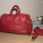 Csipkebogyó-vörös valódi bőr, sportosan elegáns táska fotó