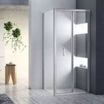 Diplon 80x80 cm szögletes harmonika ajtós zuhanykabin, 6 mm edzett üveggel, 185 cm magas fotó