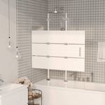 fehér ESG zuhanykabin összecsukható ajtóval 100 x 140 cm fotó