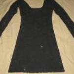 fekete szolidan csillogó hosszú ujjú csipke ruha Quiz 34-s h: 84 cm mb: 76-92 cm fotó