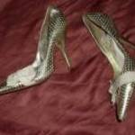 40-s arany cipő Faithsolo Vero Cuoio 11, 5 cm sarok bokrás fotó