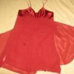 pirosas bordó pántos muszlin ruha 12/40-s Marks & Spencer fotó