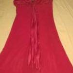 bordós piros muszlin mellbetétes pántos ruha Endora 14-s fotó