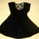 fekete bársony csipkebetétes ruha New Look 12/40-s mb: 80-92 cm h: 76 cm fotó