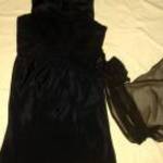 fekete midi ruha Reiss 10-s 6 merevitő muszlin felsőrész fotó
