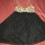 fekete muszlin drapp selyem ruha Atmosphere 12/40-s h: 91 cm mb: 86-96 cm fotó