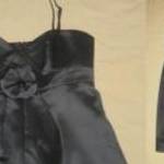 Morgan fekete szatén ruha 38-s h: 86 cm mb: 84 cm db: 78 cm fotó
