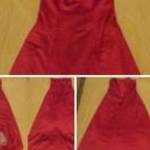 piros maxi hátul fűzős pánt nélküli ruha 14-s 9 merevítő tüllös Alfredo fotó