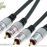 Audio kábel: RCA / RCA - Aranyozott OFC Profi - 5m fotó