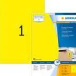 210*297 mm-es Herma A4 íves etikett címke, sárga színű (100 ív/doboz) fotó