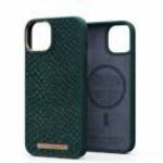 Njord Salmon Leather Magsafe Case iPhone 14 Jord | Dark Green fotó