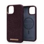Njord Salmon Leather Magsafe Case iPhone 14 Eldur | Rust fotó