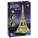 Ravensburger 12579 Eiffel-torony 216 darabos 3D puzzle fénnyel fotó