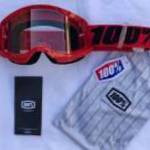 Új 100% Strata 2 piros, átlátszó lencsés MX, motocross, cross szemüveg, védőszemüveg eladó fotó