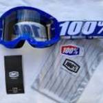 Új 100% Strata 2 kék, átlátszó lencsés MX, motocross, cross szemüveg, védőszemüveg eladó fotó