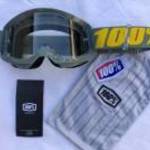 Új 100% Strata 2 szürke, átlátszó lencsés MX, motocross, cross szemüveg, védőszemüveg eladó fotó