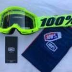 Új 100% Accuri 2 fluo sárga, átlátszó lencsés MX, motocross, cross szemüveg, védőszemüveg eladó fotó