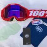 Új 100% Accuri 2 piros, kék tükrös lencsés MX, motocross, cross szemüveg, védőszemüveg eladó fotó