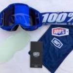 Új 100% Accuri 2 kék, kék tükrös lencsés MX, motocross, cross szemüveg, védőszemüveg eladó fotó