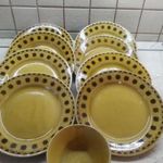 Retro német kerámia lapos tányér 8 db+ mártásos tál eladó! fotó