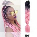 Kanekalon Ombrés póthaj Afro és Holland Fonáshoz 120cm és 100g Fekete-rózsaszín B6-OS fotó