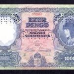 1927 1000 pengő MINTA bankjegy Hajtatlan, aUNC (24.01.05) fotó