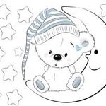 Fiú koalamaci holdon ül csillagokkal, foszforeszkálós falmatrica | 18 db-os szett | 90 cm x 60 ... fotó