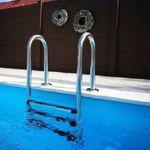 VADONATÚJ!!! FÉLÁRON!!! 3 fokos kisívű rozsdamentes saválló medence létra medencelétra fotó