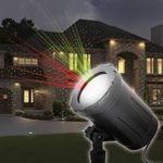 Kültéri LED projektor mozgó piros zöld pont fényeffekt kivetítő IP44 4 féle mód parti fény fotó