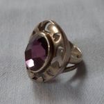 54 - es. Antik ezüst gyűrű, ametiszt kővel! fotó