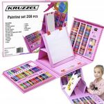 XXL festőkészlet gyermekeknek, 208 db-os, rózsaszín tároló dobozban fotó