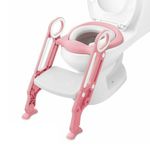 Bamny gyermek WC-ülőke, lépcsős kialakítás - rózsaszín-fehér fotó
