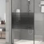 vidaXL fekete átlátszó ESG üveg zuhanyfal 100 x 195 cm fotó