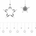 Lógó függöny csillagok 138 LED-es, 4m (hideg fehér) fotó