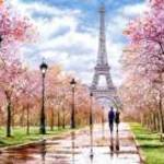 CASTORLAND Puzzle Romantikus séta Párizsban 68x47cm 1000 fotó